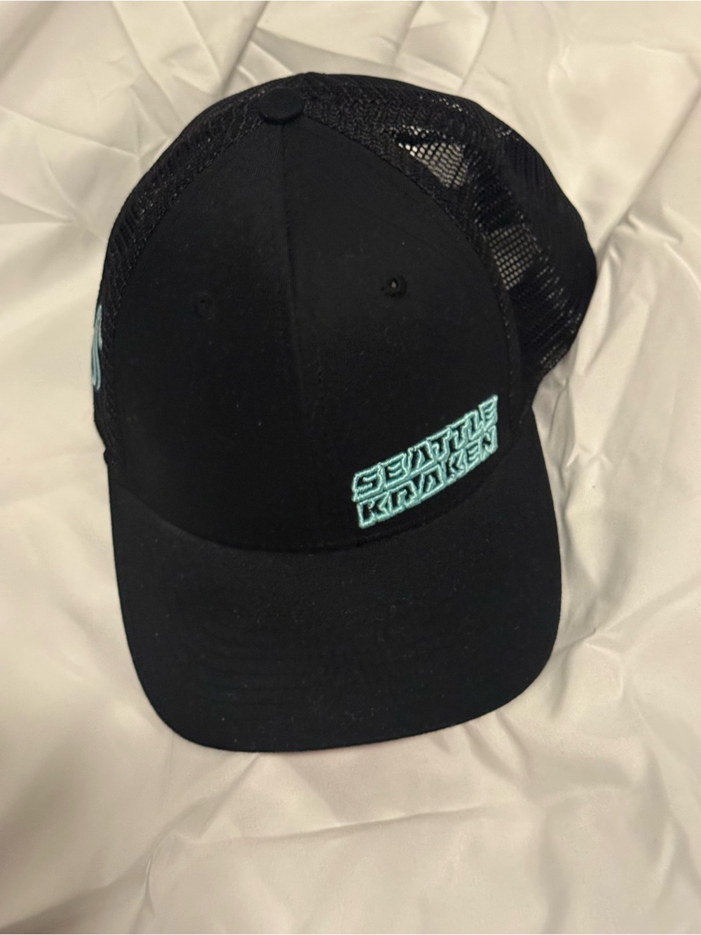 NHL Seattle Kraken Black Trucker Cap with Teal Embroidery